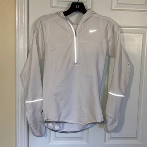 White Nike Dri-Fit running quarter zip